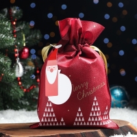 Новый год. Мешок подарочный "Волшебный лес" красный, 20 x 30 см Новый год. Мешок подарочный "Волшебный лес" красный, 20 x 30 см