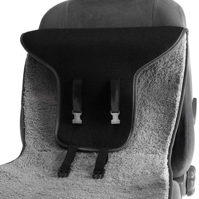 Накидка на сиденье, натуральная шерсть, 145х55 см, серая