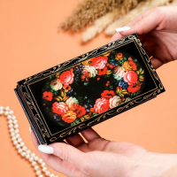 Шкатулка - купюрница &laquo;Жостовская роспись&raquo;, 8,5&times;17 см, лаковая миниатюра