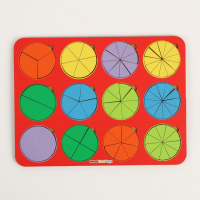 Рамка - вкладыш «Круги», дроби, 12 шт., 1 уровень, МИКС Рамка - вкладыш «Круги», дроби, 12 шт., 1 уровень, МИКС