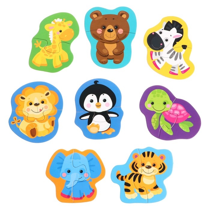 Пазл контурный «Дикие животные», 8 штук Пазл контурный «Дикие животные», 8 штук