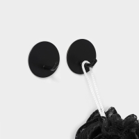 Крючки самоклеящиеся Stölz «Круг», 2 шт, цвет чёрный Крючки самоклеящиеся Stölz «Круг», 2 шт, цвет чёрный