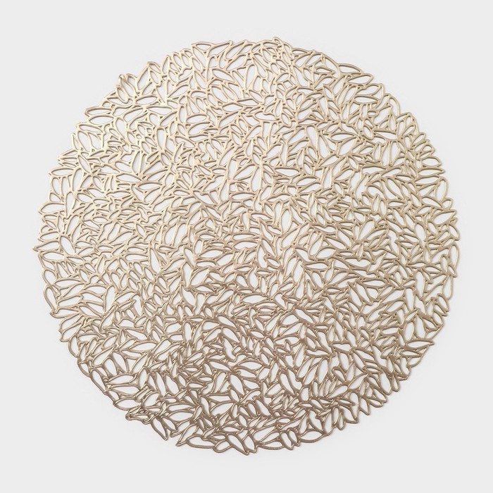 Салфетка сервировочная на стол «Манифик», d=38 см, цвет золотой Салфетка сервировочная на стол «Манифик», d=38 см, цвет золотой