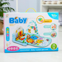 Развивающий коврик &laquo;Жирафик&raquo;, с пианино, голубой