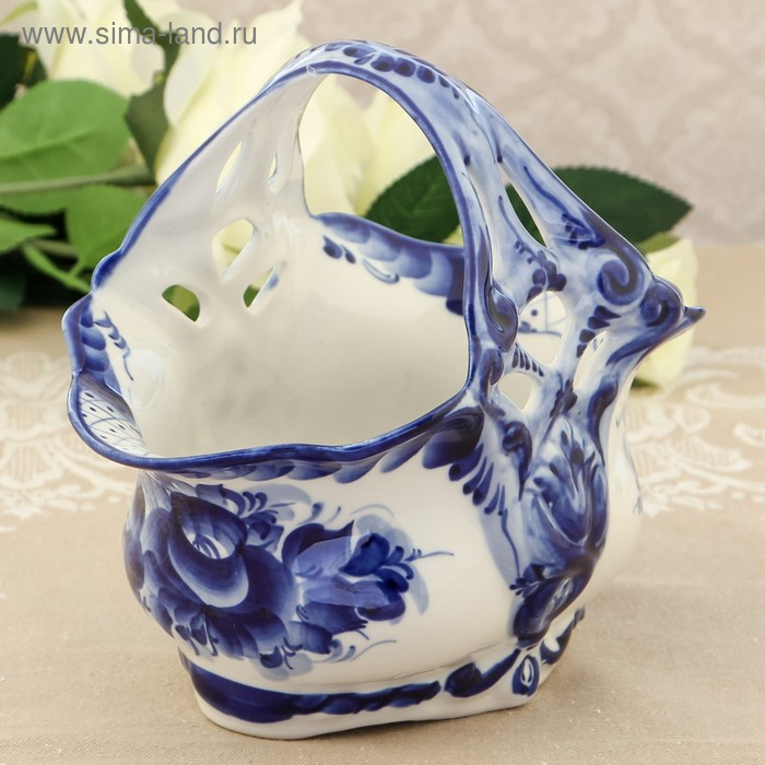 Конфетница «Весна», 21×13×18 см, гжель Конфетница «Весна», 21×13×18 см, гжель