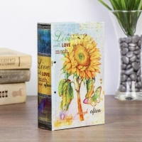 Сейф-книга дерево шёлк "Подсолнух с бабочкой" 17х11х5 см Сейф-книга дерево шёлк "Подсолнух с бабочкой" 17х11х5 см