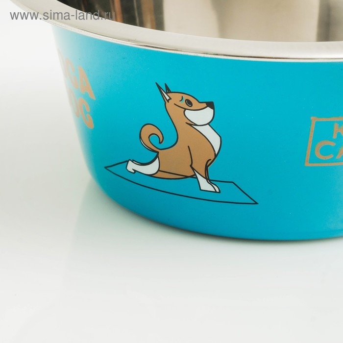 Миска стандартная Миска стандартная "Пижон. Yoga Dog", 450 мл, синяя