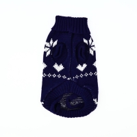 Одежда для собак. Свитер вязаный с орнаментом &laquo;Новогодний&raquo;, синий, размер M