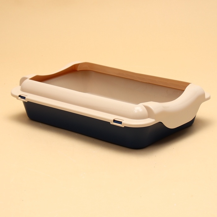 Туалет средний с бортом и сеткой 36 х 26 х 9, см, лоток синий/ сетка и борт бежевый Туалет средний с бортом и сеткой 36 х 26 х 9, см, лоток синий/ сетка и борт бежевый