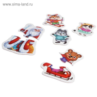 Макси-пазлы в металлической коробке &laquo;Весёлый Новый год&raquo;, 46 деталей