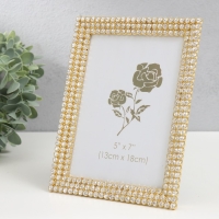 Фоторамка металл, стекло 13х18 см "Триада" стразы золото 15х20 см Фоторамка металл, стекло 13х18 см "Триада" стразы золото 15х20 см