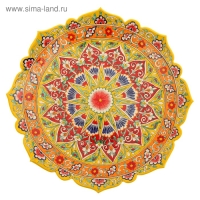 Ляган Риштанская Керамика "Цветы", 40 см, красный микс, рифлённый Ляган Риштанская Керамика "Цветы", 40 см, красный микс, рифлённый