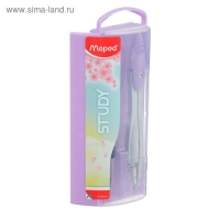 Циркуль из цинкового сплава, Maped Study Collector, с эргономичной головкой, с грифелем, в пластиковом футляре, в комплекте пенал с дополнительным грифелем, микс Циркуль из цинкового сплава, Maped Study Collector, с эргономичной головкой, с грифелем, в пластиковом футляре, в комплекте пенал с дополнительным грифелем, микс