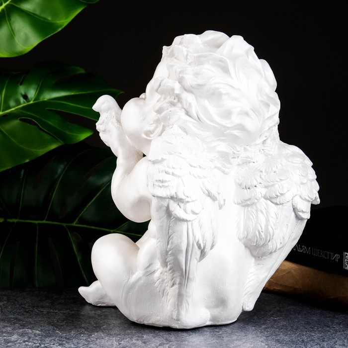 Фигура Фигура "Ангел с птичкой" перламутр, 30х21х21см