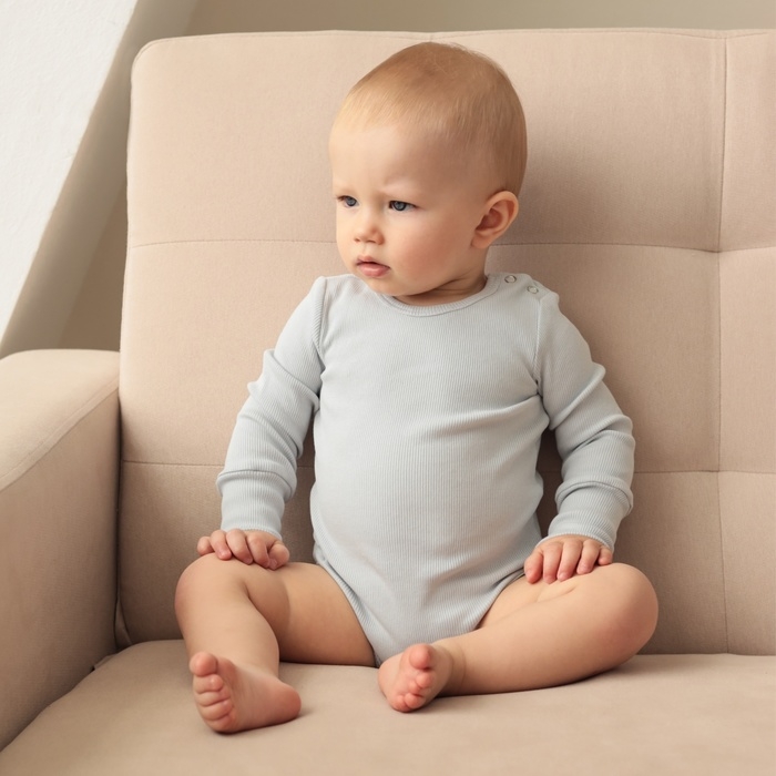 Комплект боди детских MINAKU: Basic Line BABY, цвет светло-серый/графитовый, рост 74-80