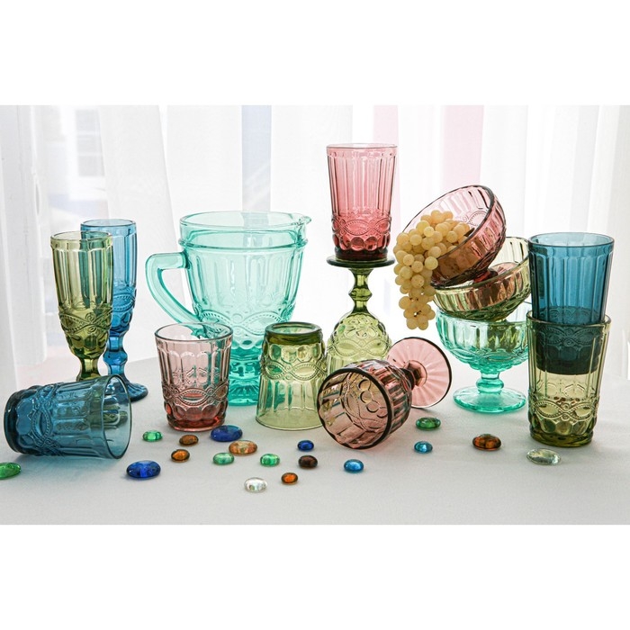 Стакан стеклянный Magistro &laquo;Ла-Манш&raquo;, 220 мл, цвет розовый