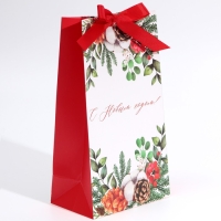 Пакет подарочный новогодний с лентой &laquo;Новогодняя пора&raquo;, 13 х 23 х 7 см, Новый год