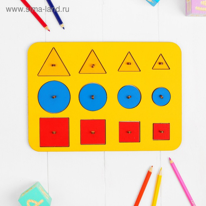 Рамка-вкладыш М. Монтессори &laquo;Больше-меньше 1&raquo; МИКС