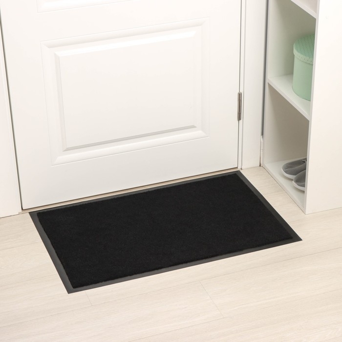 Коврик придверный влаговпитывающий Tuff, 80&times;50 см, цвет черный