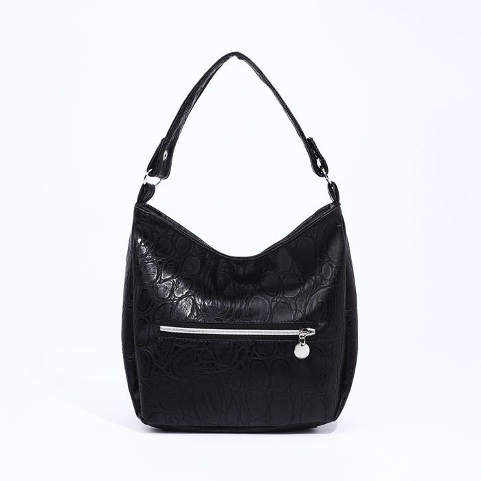 Сумка-мешок на молнии, наружный карман, цвет чёрный Сумка-мешок на молнии, наружный карман, цвет чёрный