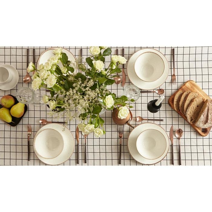 Скатерть Доляна "Клетка" 145х145&plusmn;3см,100%пэ, рогожка 130 гр/м