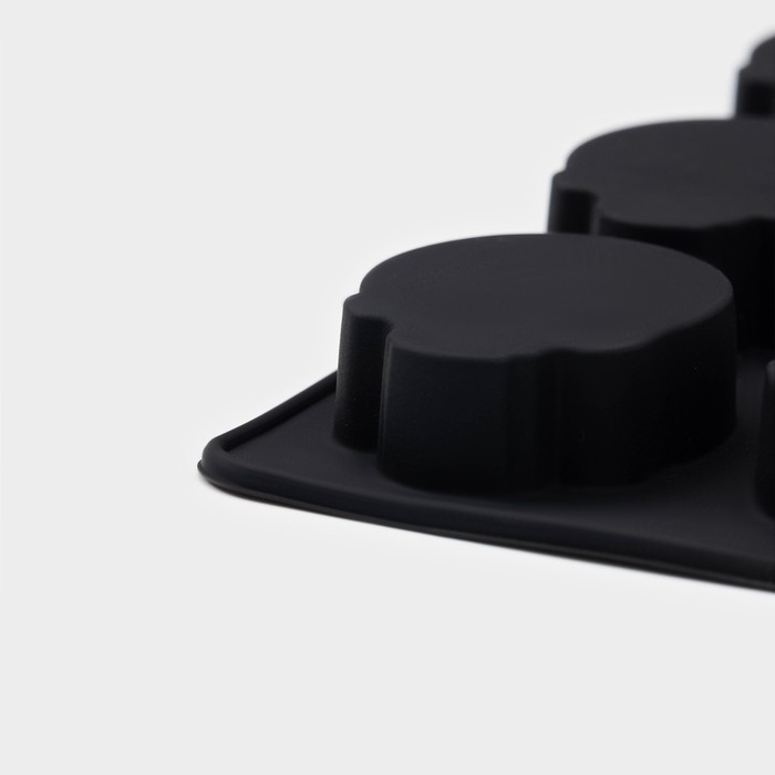 Форма для конфет и шоколада Доляна &laquo;Череп&raquo;, силикон, 21,5&times;7,8&times;1,3 см, 10 ячеек (3,2&times;2,9 см), цвет чёрный