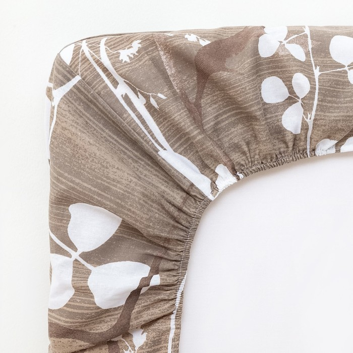 Простыня на резинке Этель &laquo;Кремовое утро&raquo; 140х200х25+-2см