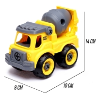 Конструктор винтовой &laquo;Бетономешалка&raquo;, с отвёрткой, 24 детали