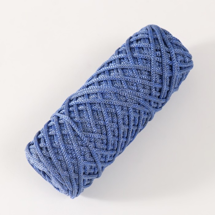 Шнур для вязания 35% хлопок,65% полипропилен 3 мм 85м/160&plusmn;10 гр (Сине-серый/василёк)