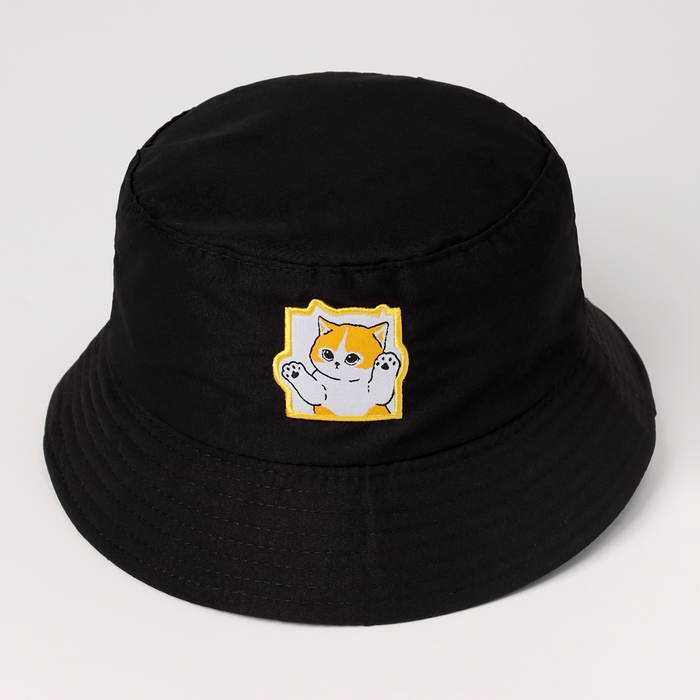 Панама детская &laquo;Кот&raquo;, цвет чёрный, р-р 54