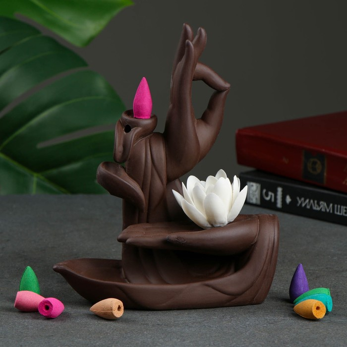 Подставка для благовоний Подставка для благовоний "Листья лотоса" 20х16х15см