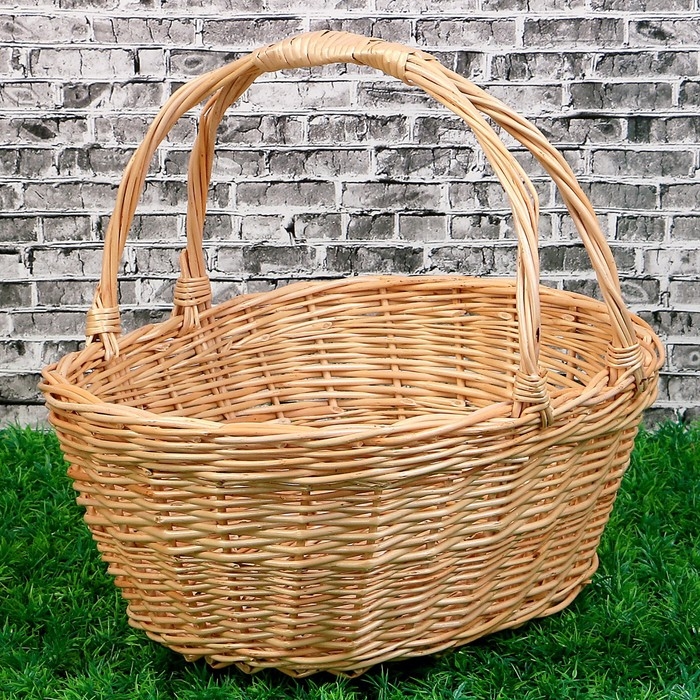 Корзина &laquo;Для яблок&raquo;, дно:19&times;26 см, верх:30&times;35 см, H=15/35 см, ручное плетение, ива