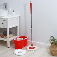 Швабра с отжимом и ведро на колёсиках с пластиковой центрифугой Доляна, 14 л, швабра, запасная насадка из микрофибры, цвет МИКС Швабра с отжимом и ведро на колёсиках с пластиковой центрифугой Доляна, 14 л, швабра, запасная насадка из микрофибры, цвет МИКС