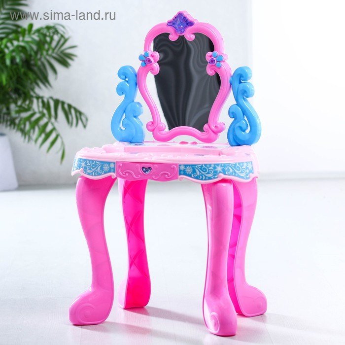Игровой набор &laquo;Столик с зеркалом&raquo;, Холодное сердце, свет, звук, 14 предметов, высота 60 см