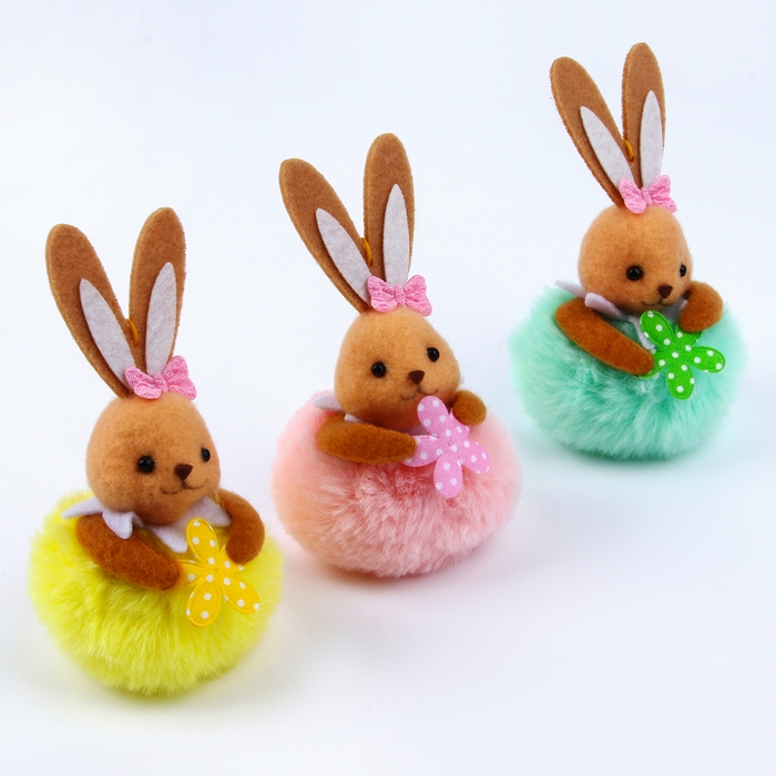 Мягкая игрушка «Зайчик» на подвесе, 8 см, цвет МИКС Мягкая игрушка «Зайчик» на подвесе, 8 см, цвет МИКС