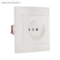 Розетка Smartbuy "Венера", 10 А, одноместная, скрытая, без з/к, керамика, белая Розетка Smartbuy "Венера", 10 А, одноместная, скрытая, без з/к, керамика, белая
