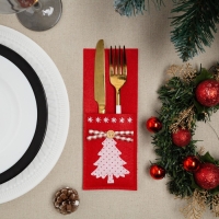 Конверт для столовых приборов &laquo;Елочка&raquo; 8,5х21 см, 100% п/э, фетр