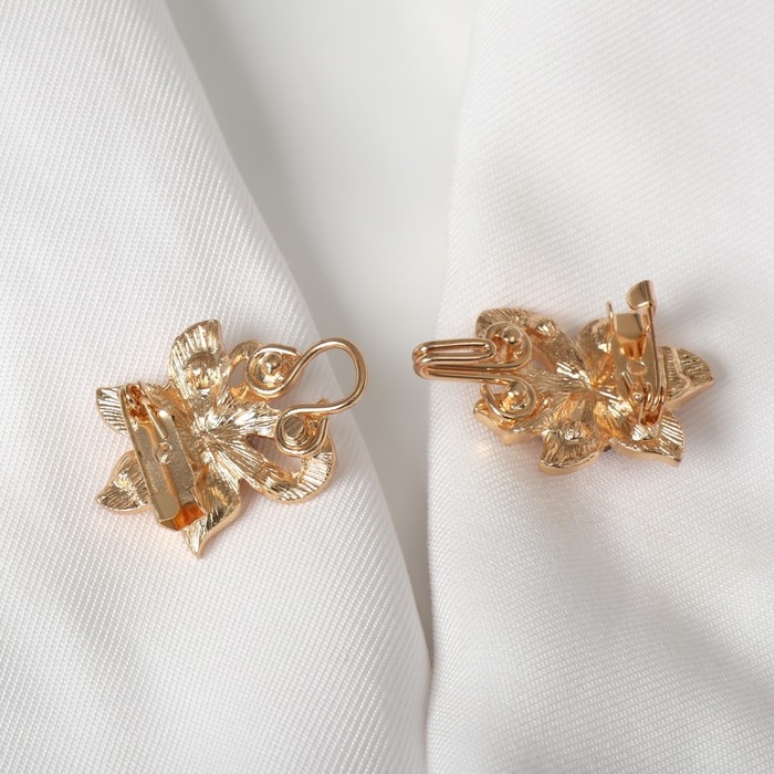 Зажим для кардигана &laquo;Цветок&raquo; блестящий, цвет золото