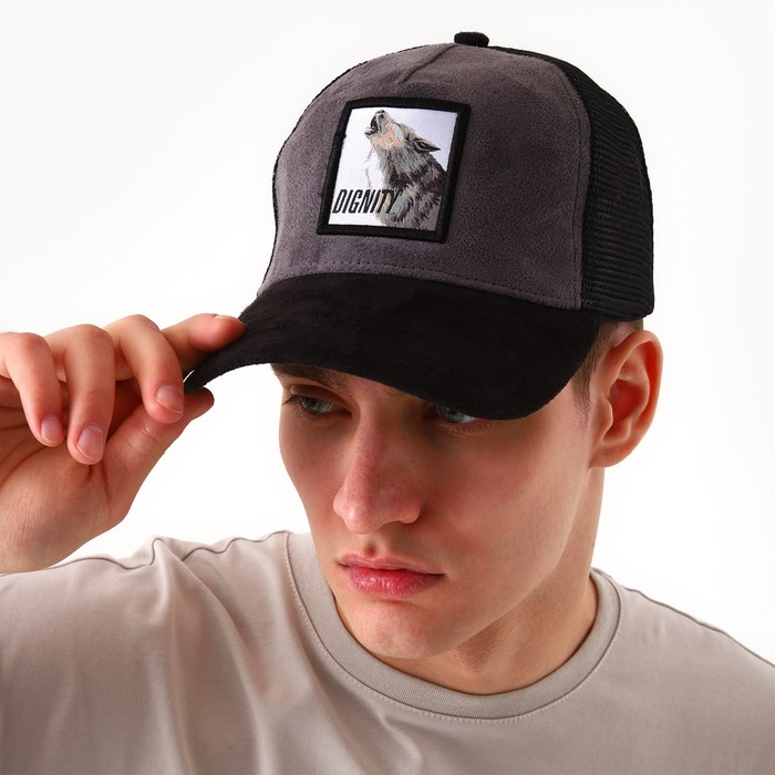 Кепка мужская с сеткой DIGNITY, цвет чёрный, р-р 56 Кепка мужская с сеткой DIGNITY, цвет чёрный, р-р 56