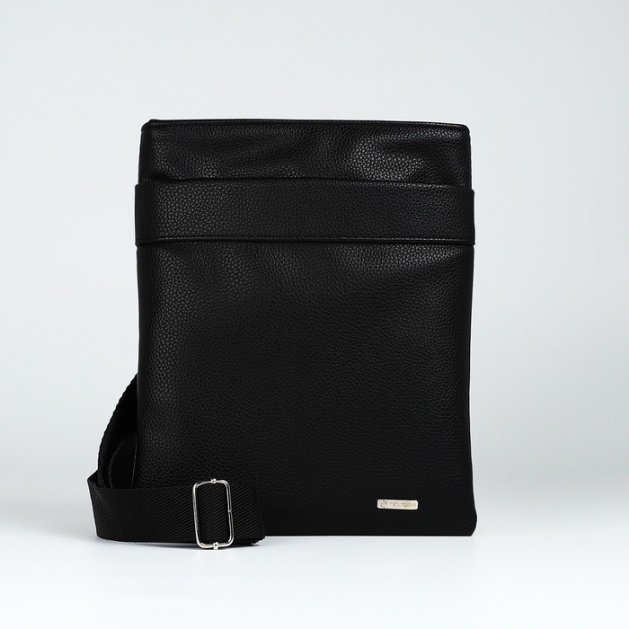 Сумка мужская через плечо TEXTURA, искусственная кожа, цвет чёрный