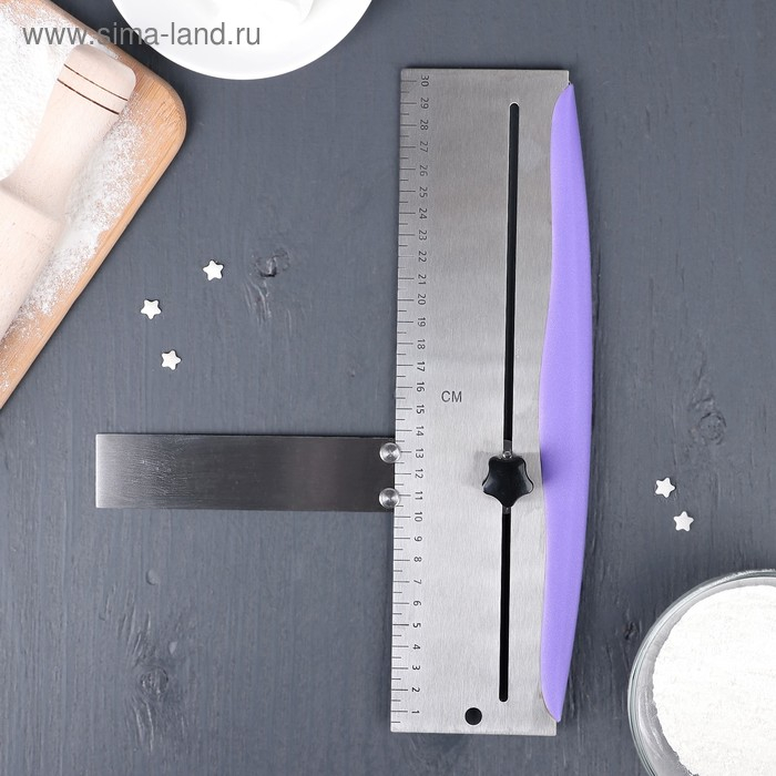 Шпатель кондитерский с размерной линейкой KONFINETTA, 2 части, 31&times;23&times;3 см, цвет фиолетовый