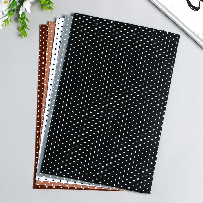 Фетр "BLITZ" 1 мм 20х30 см &plusmn; 2 см (набор 5 шт) ассорти №1