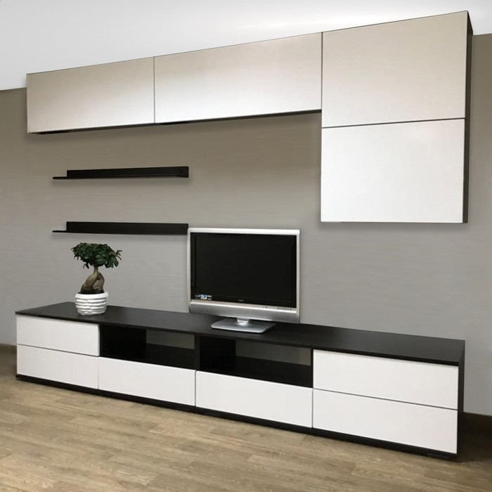 Гостиная Тренто МДФ, 2466х2132х473, Венге/Белый глянец Гостиная Тренто МДФ, 2466х2132х473, Венге/Белый глянец