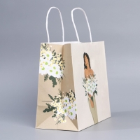 Пакет подарочный крафтовый, упаковка, &laquo;Счастье в улыбке&raquo;, 22 х 25 х 12 см