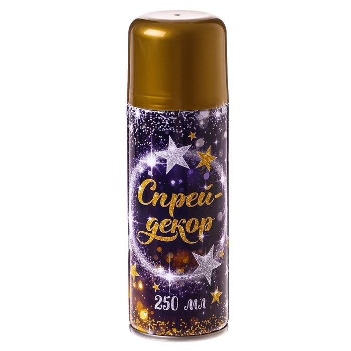 Спрей для новогоднего декора, блёстки, 250 мл, цветной МИКС, на новый год Спрей для новогоднего декора, блёстки, 250 мл, цветной МИКС, на новый год