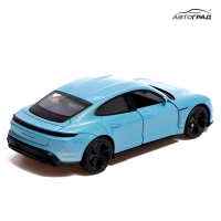 Машина металлическая PORSCHE TAYCAN TURBO S, 1:32, открываются двери, инерция, цвет голубой