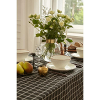 Скатерть Доляна "Клетка"цв.черный 145х145&plusmn;3см,100%пэ, рогожка 130 гр/м