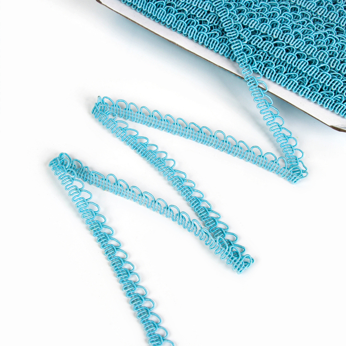 Тесьма &laquo;Фестоны&raquo;, ширина 1,3 см., в упаковке 50 м., голубая