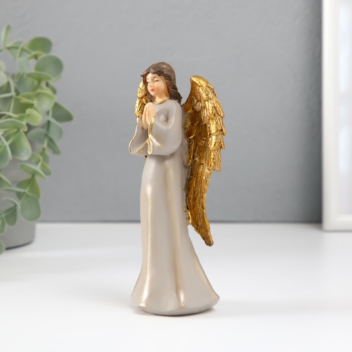 Сувенир полистоун "Ангельская девушка с золотыми крыльями" МИКС 4,5х8х15,5 см