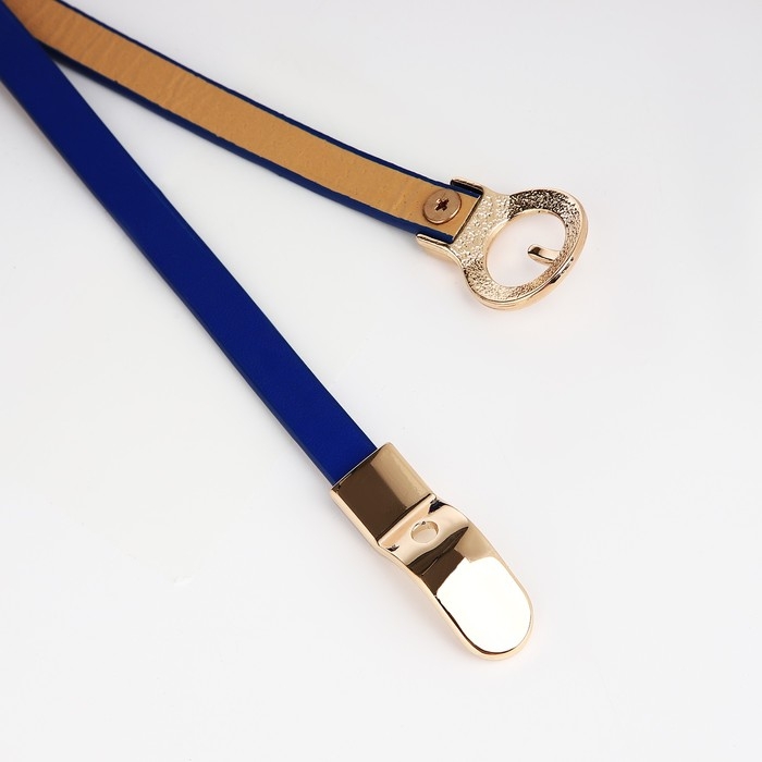 Ремень женский, ширина 1 см, пряжка металл, цвет синий